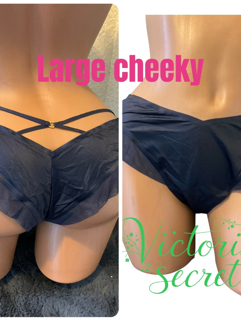 Victoria's Secret Navy Strappy Large Cheeky Panty